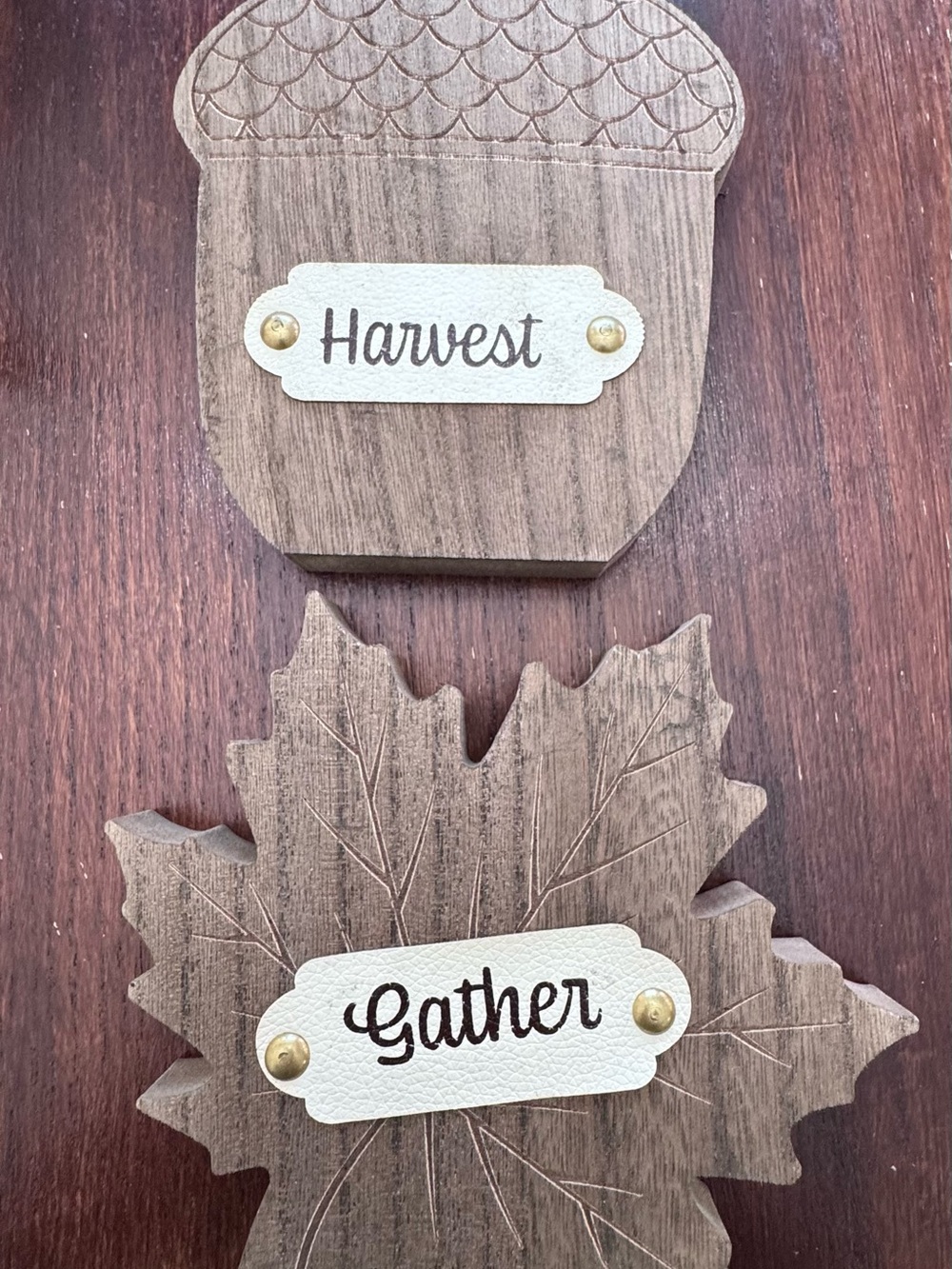 NWT Fall Harvest & Gather Wooden Home Accents - Brown